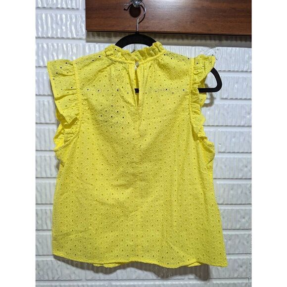 Ryegrass S Women's Yellow Eyelet Lace Blouse NWT - Picture 3 of 7